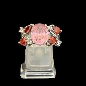 Elegant Pink and Red Gemstone Ring